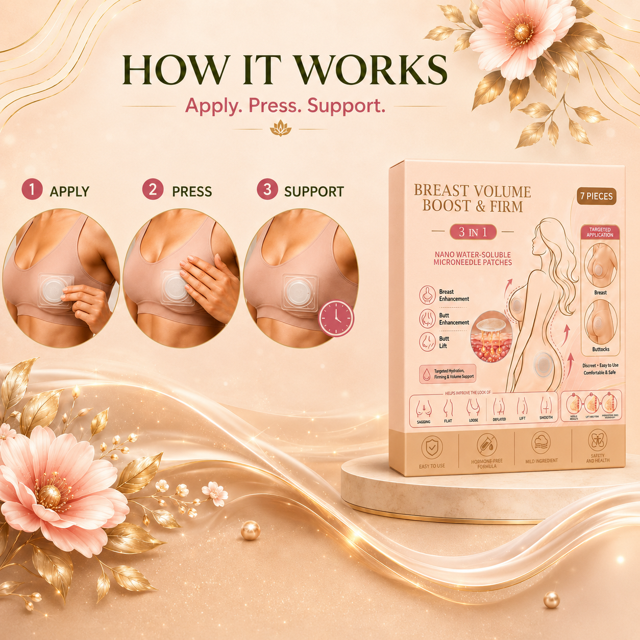 Breast & Butt Enhancement Microneedle Patch