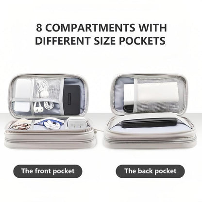 🔥Travel Cable Organizer Pouch, Double Layers All-in-One Storage Bag for Cord