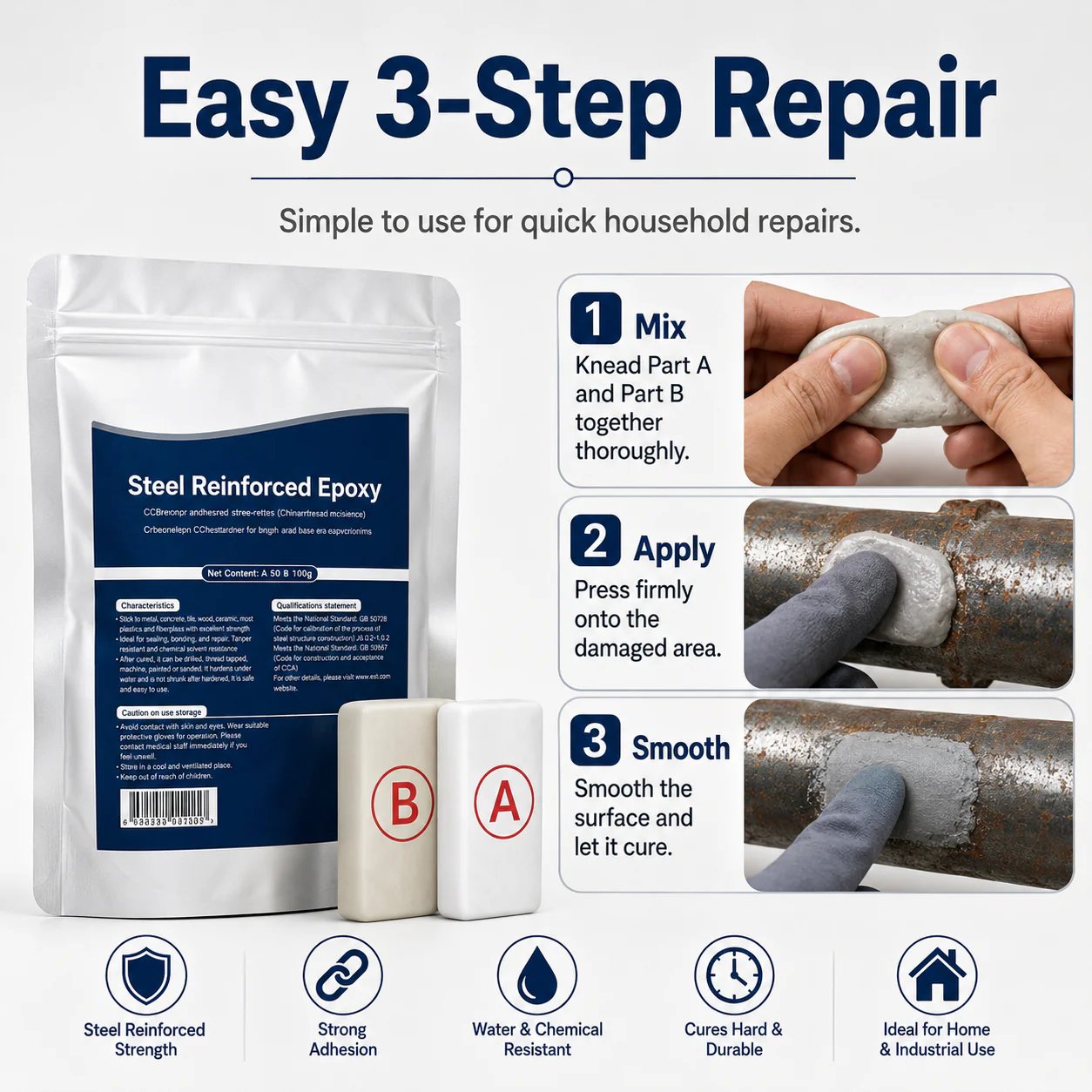 💥SAVE 50% NOW🏠Steel Reinforced Epoxy Repair Putty