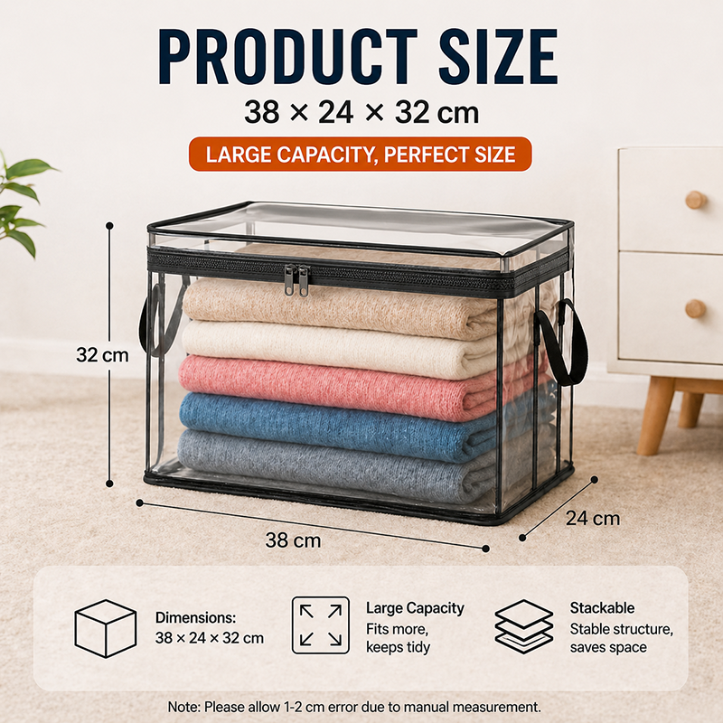 🔥Last Day 49% OFF📦Portable Large Heavy-Duty Thick Plastic Clear Storage Box