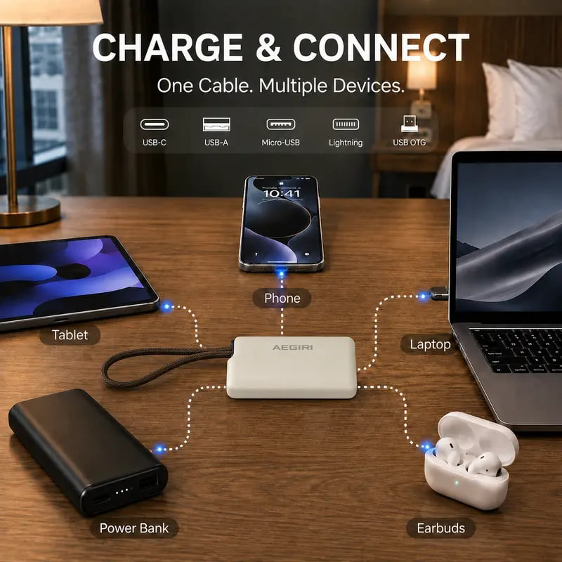 🧳  Pocket Tech Kit – All-in-One Charging, Data Sync & Travel Companion!