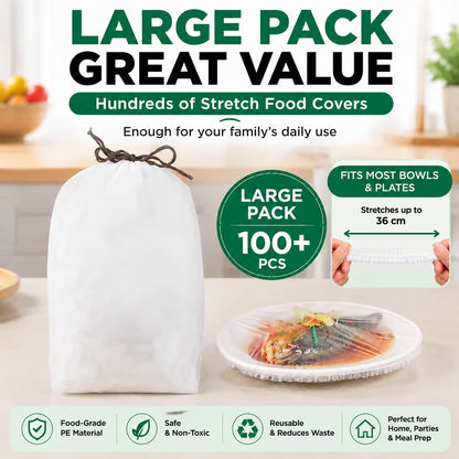 🔥 Hot Sale🔥 100PCS Disposable Stretch Food Covers for Bowls & Plates