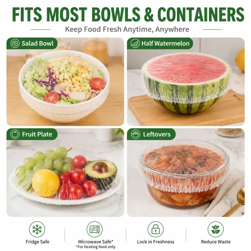 🔥 Hot Sale🔥 100PCS Disposable Stretch Food Covers for Bowls & Plates