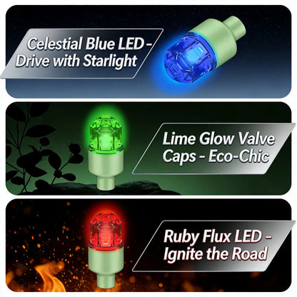 ✨ Motion-Activated LED Tire Valve Caps – TopSpire® Waterproof Auto-Glow Wheel Lights 🚗💥