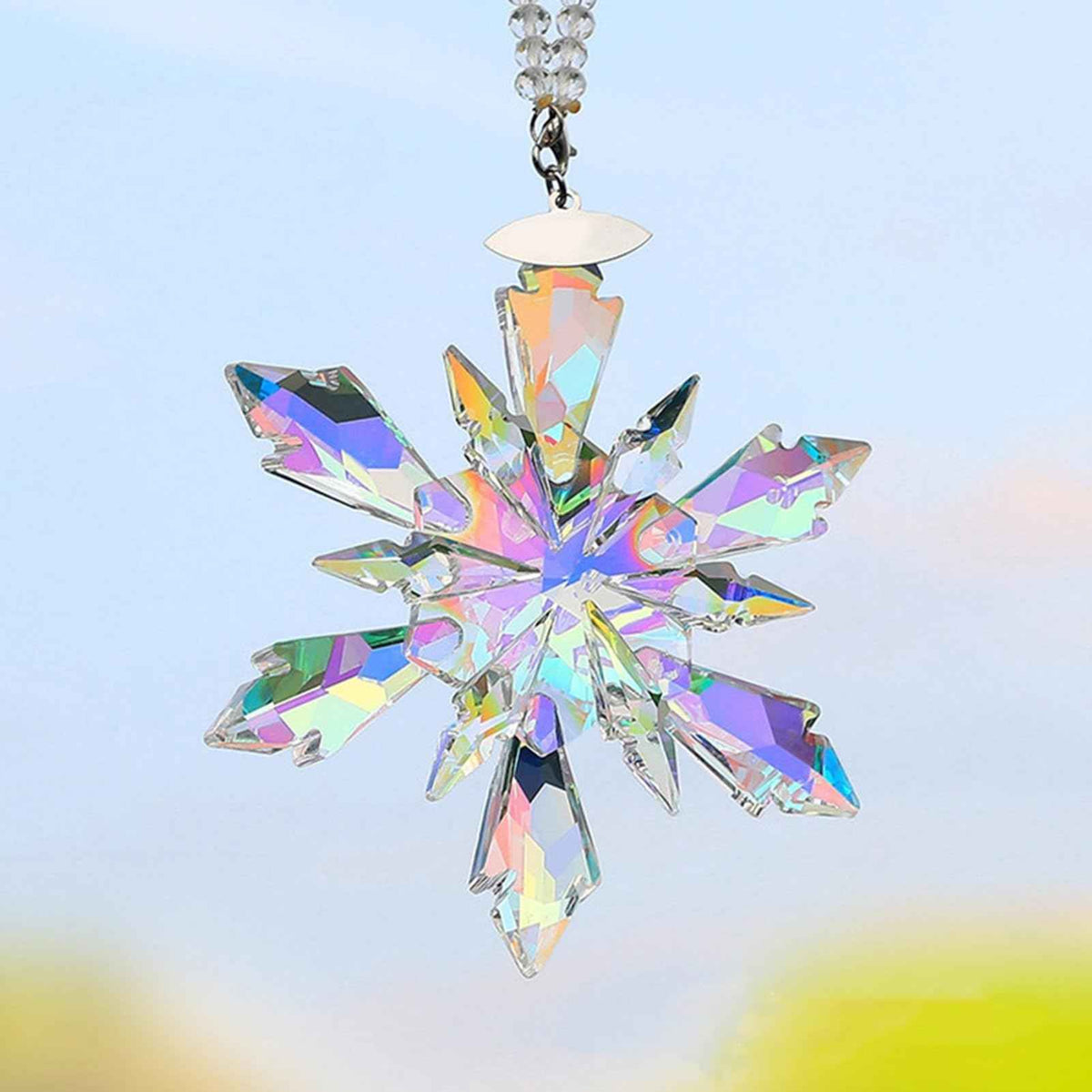 Cwkbzc🎉Crystal Snowflake Suncatcher Christmas Ornament