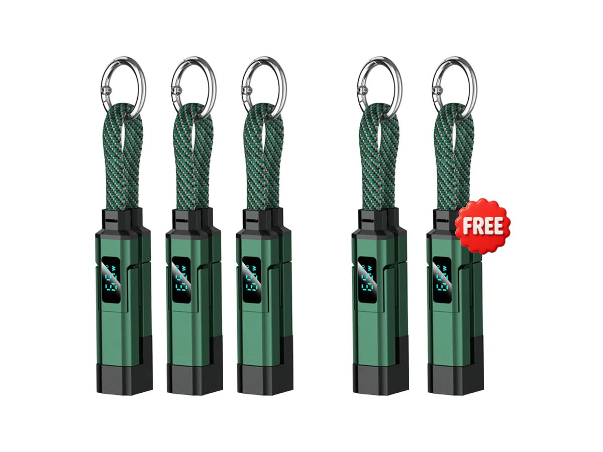 🔥4-in-1 Digital Display Keychain Charging Cable