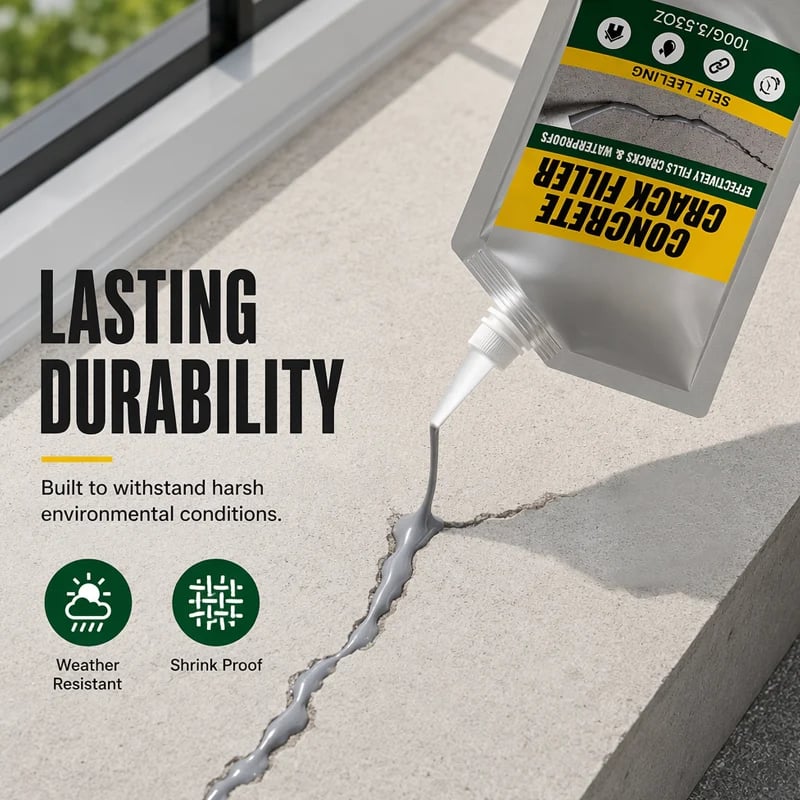⏳Time-Limited Special⏰ Waterproof Concrete Crack Filler for Indoor & Outdoor Use