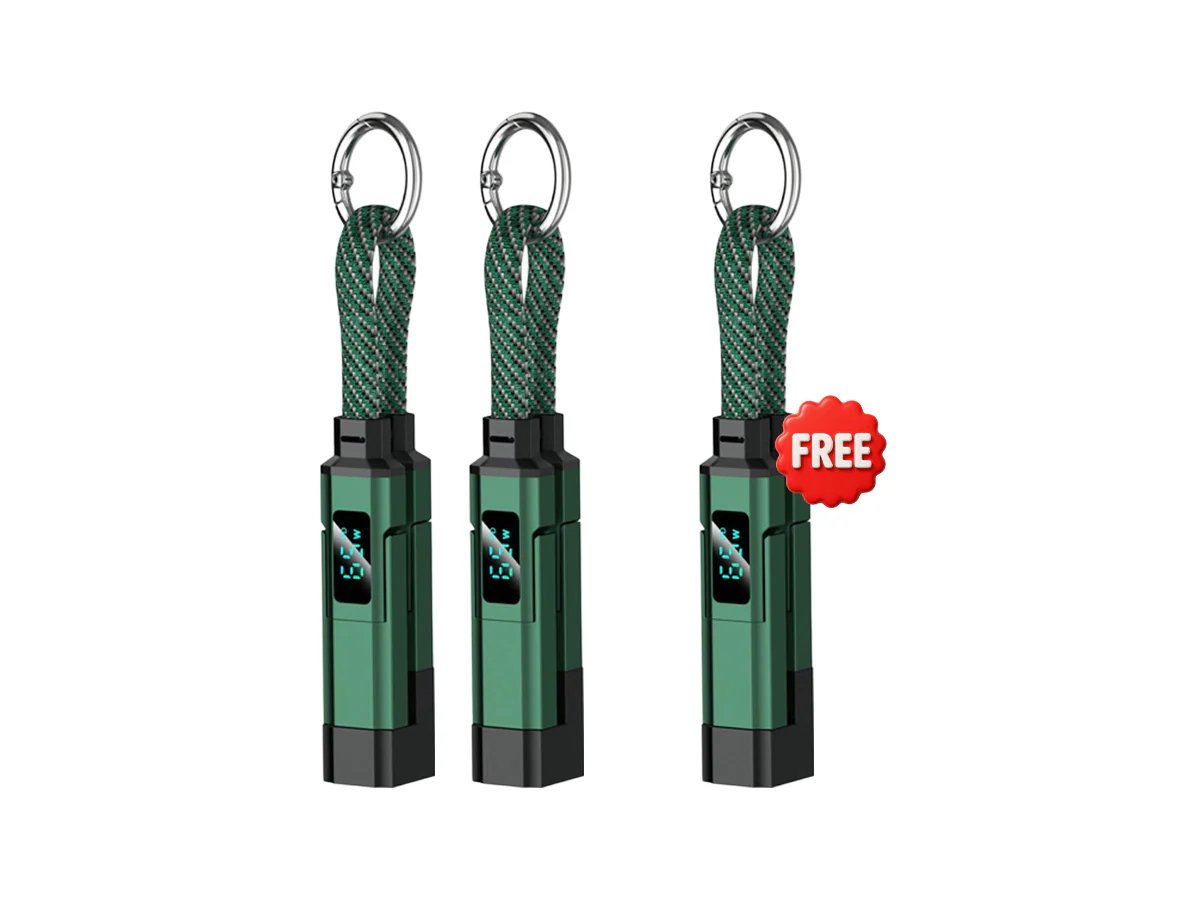 🔥4-in-1 Digital Display Keychain Charging Cable