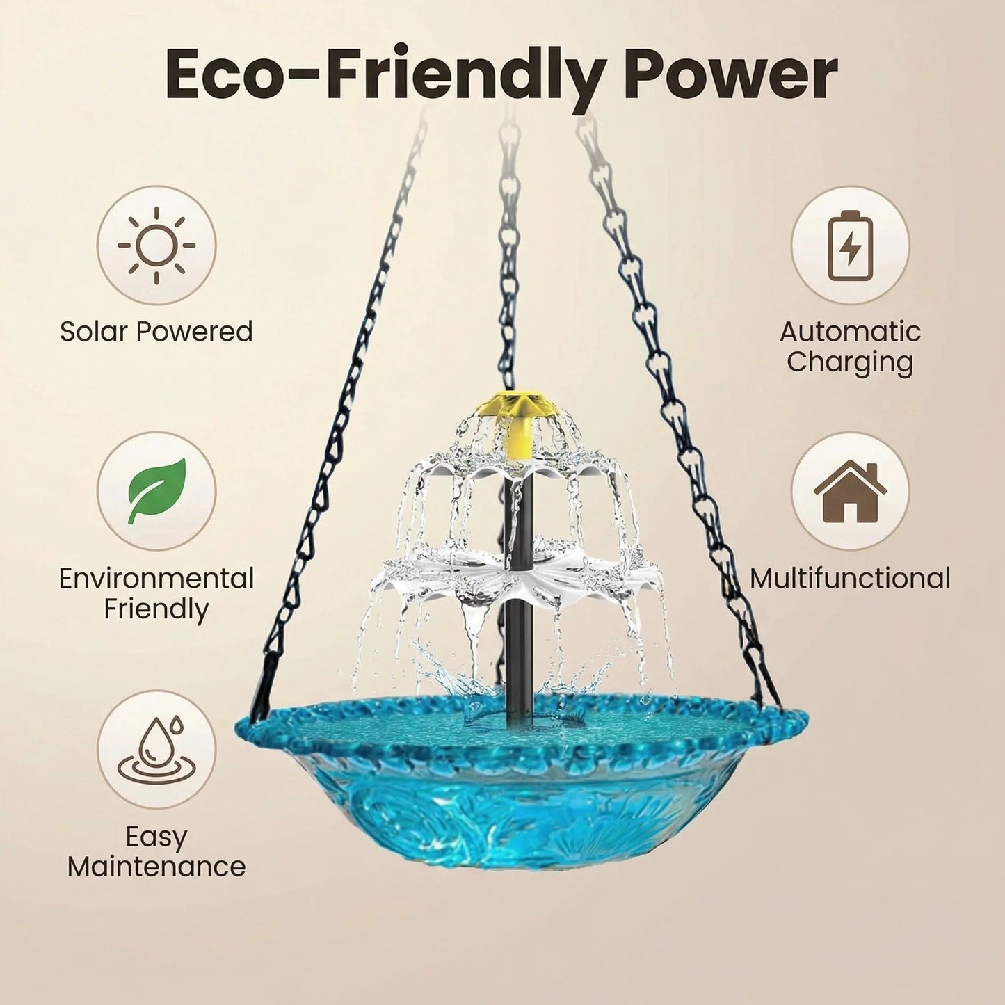 🔥🔥 Solar Cascade Hanging Bird Bath Fountain | 🚨 Selling Fast!