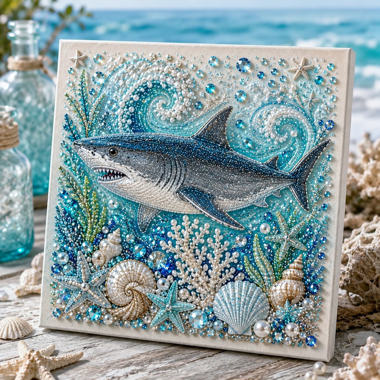 🔥 50% OFF - 🌊✨ Ocean Theme Pearl Art DIY Kit – Relaxing DIY Craft to Create Stunning Coastal Artwork
