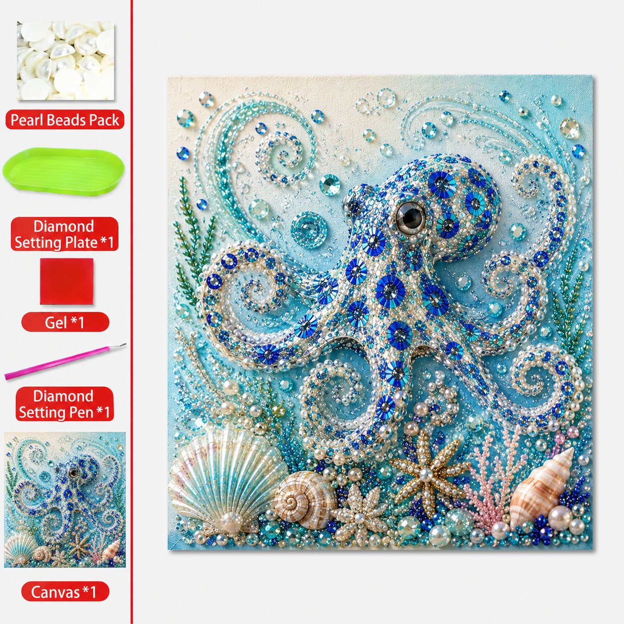 🔥 50% OFF - 🌊✨ Ocean Theme Pearl Art DIY Kit – Relaxing DIY Craft to Create Stunning Coastal Artwork