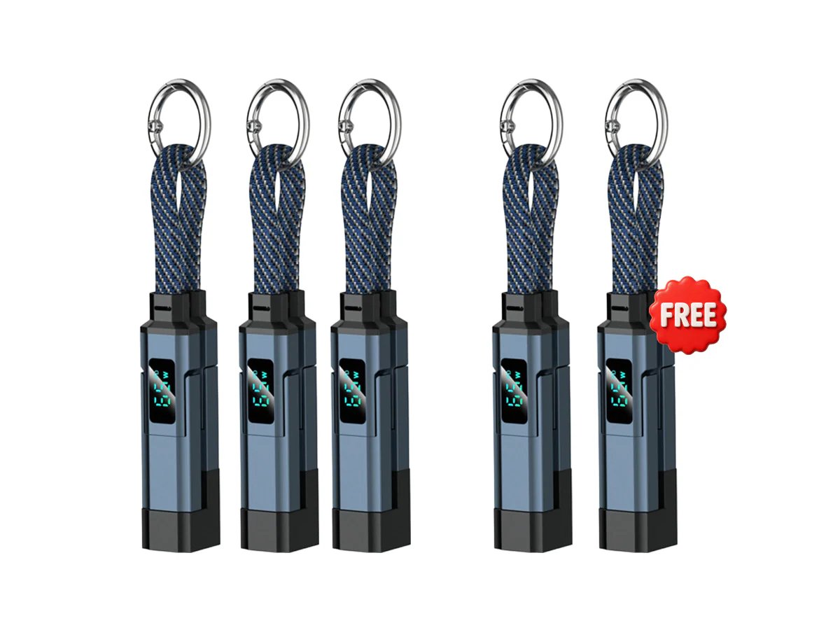 🔥4-in-1 Digital Display Keychain Charging Cable