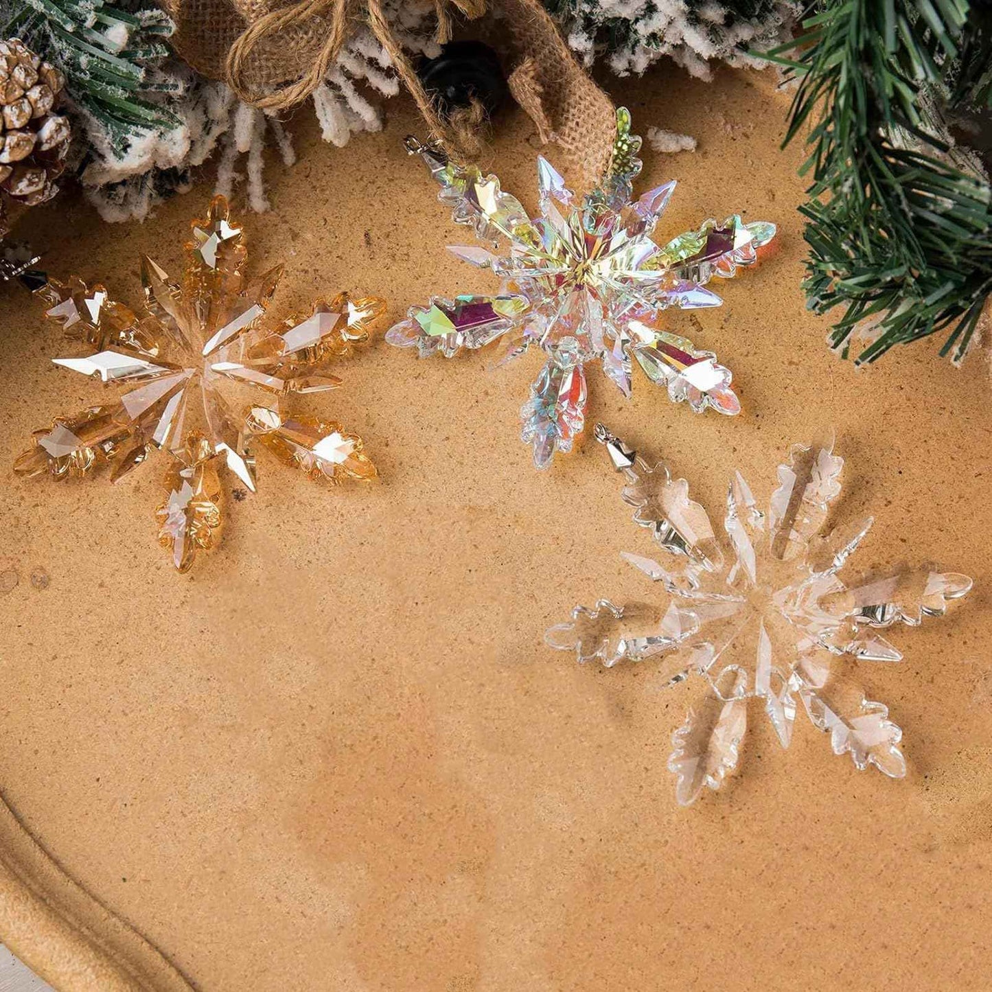 Cwkbzc🎉Crystal Snowflake Suncatcher Christmas Ornament
