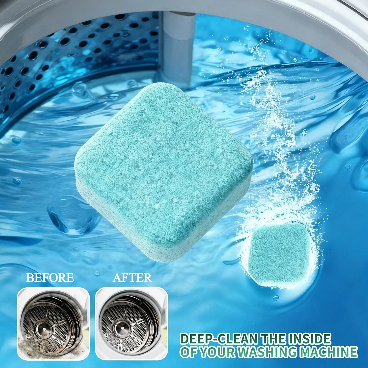 12 Count Washing Machine Cleaner Tablets - Fragrance-Free Pet Odor & Hair Remover