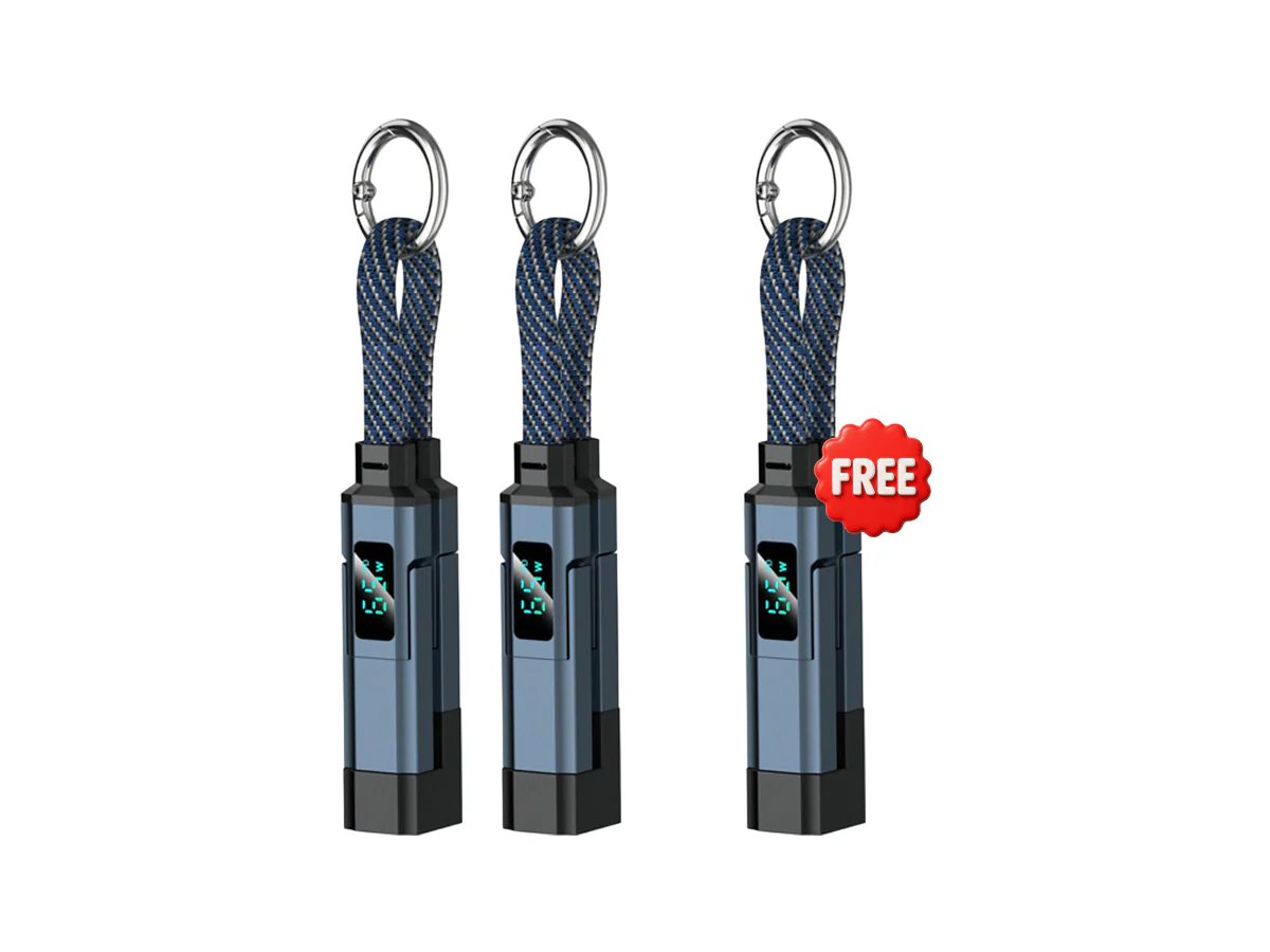 🔥4-in-1 Digital Display Keychain Charging Cable