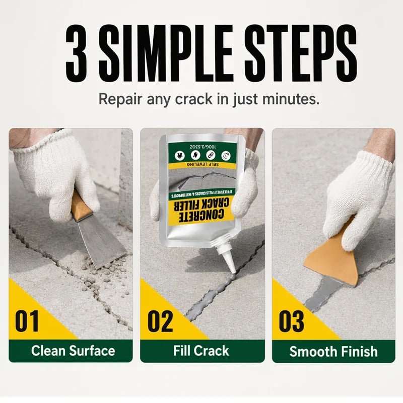 ⏳Time-Limited Special⏰ Waterproof Concrete Crack Filler for Indoor & Outdoor Use