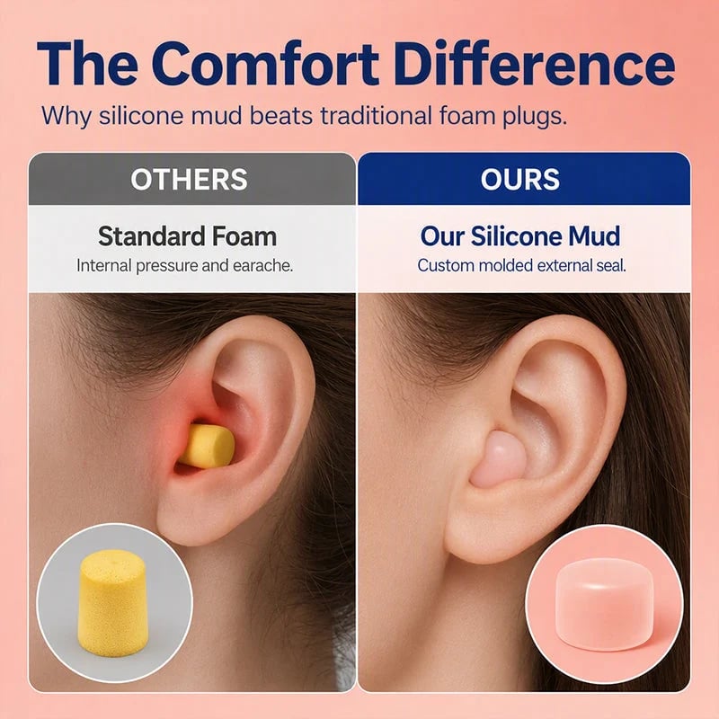 💥Moldable Silicone Mud Earplugs💕