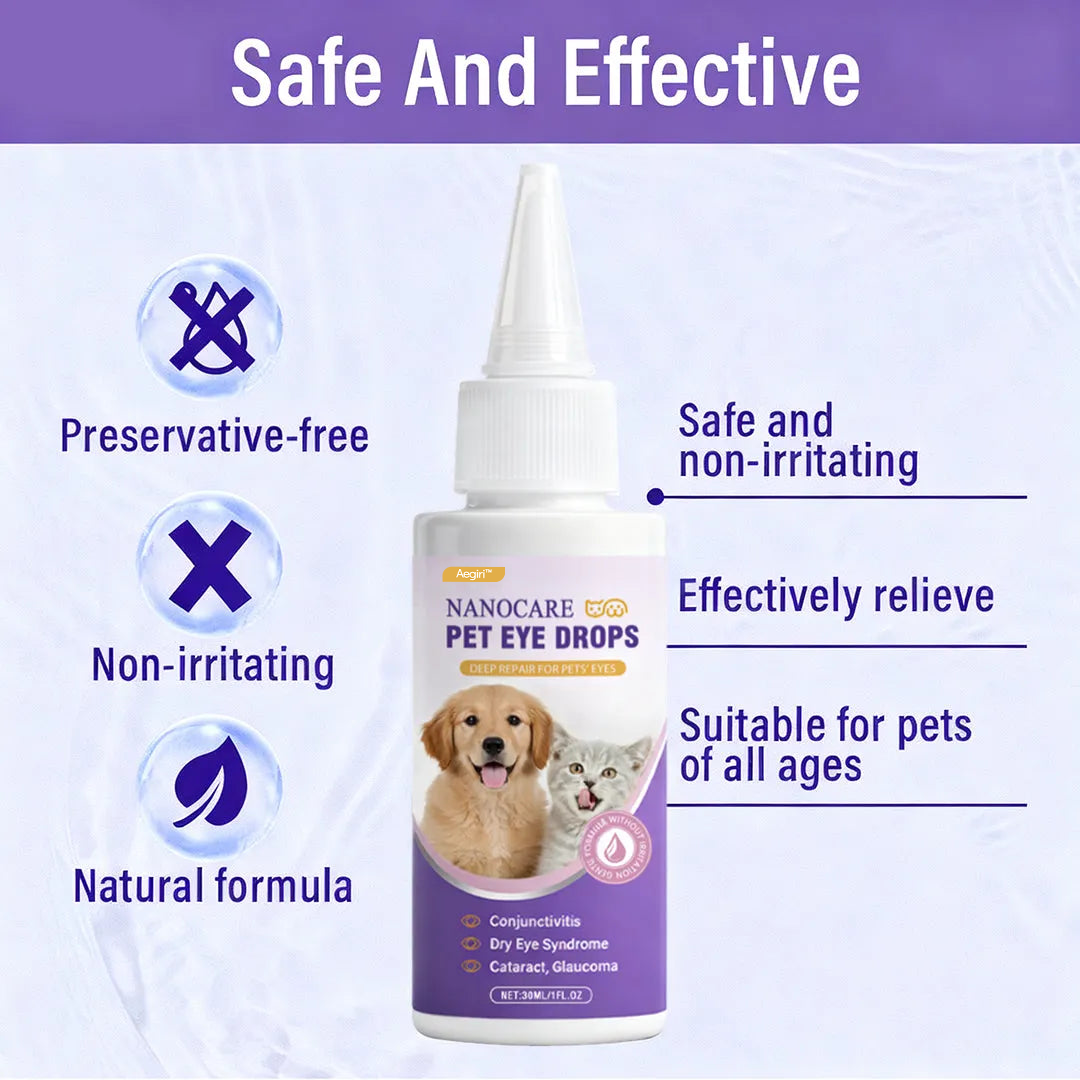 aegiri NanoCare Pet Eye Drops-Relieves Conjunctivitis, Dry Eyes, Cataracts, and Keratitis