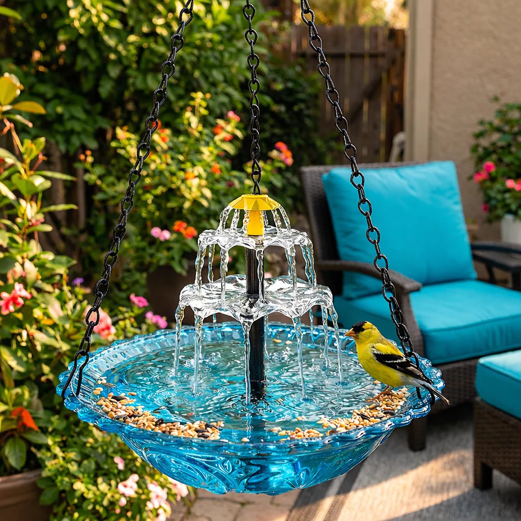 🔥🔥 Solar Cascade Hanging Bird Bath Fountain | 🚨 Selling Fast!