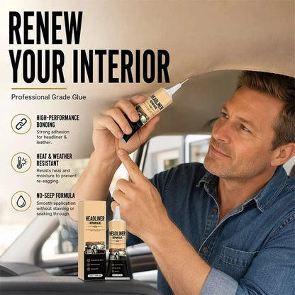 🎉49K+ Sold 🚗 Waterproof Car Headliner Repair Glue, High Strength Adhesive for Sagging Car Ceiling & Interior