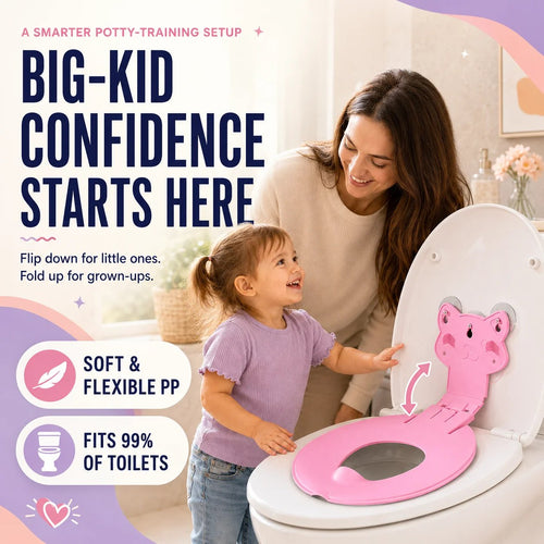 🐻 Flip-Down Toddler Toilet Training Seat – Cleaner, Easier Potty Training!!!