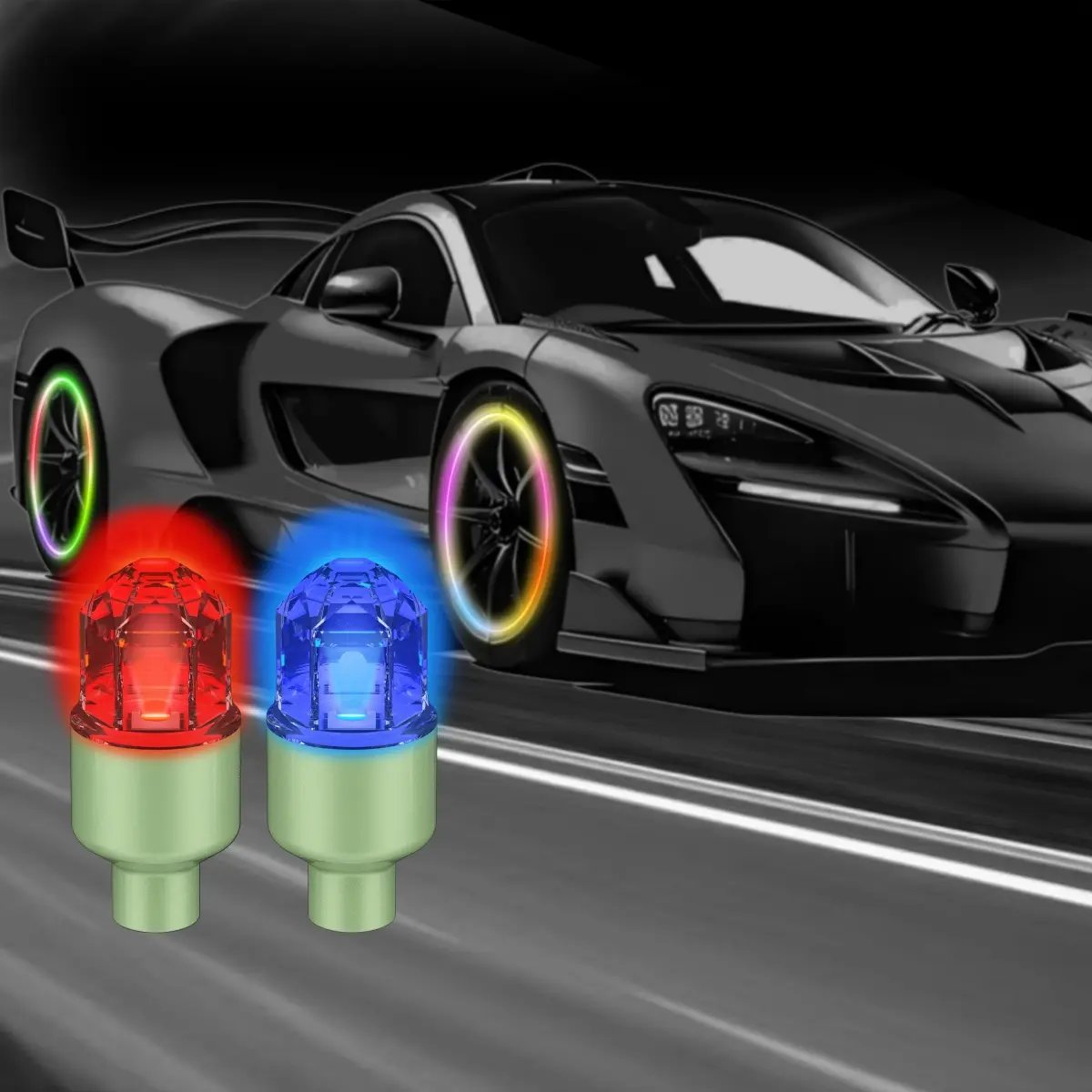 ✨ Motion-Activated LED Tire Valve Caps – TopSpire® Waterproof Auto-Glow Wheel Lights 🚗💥
