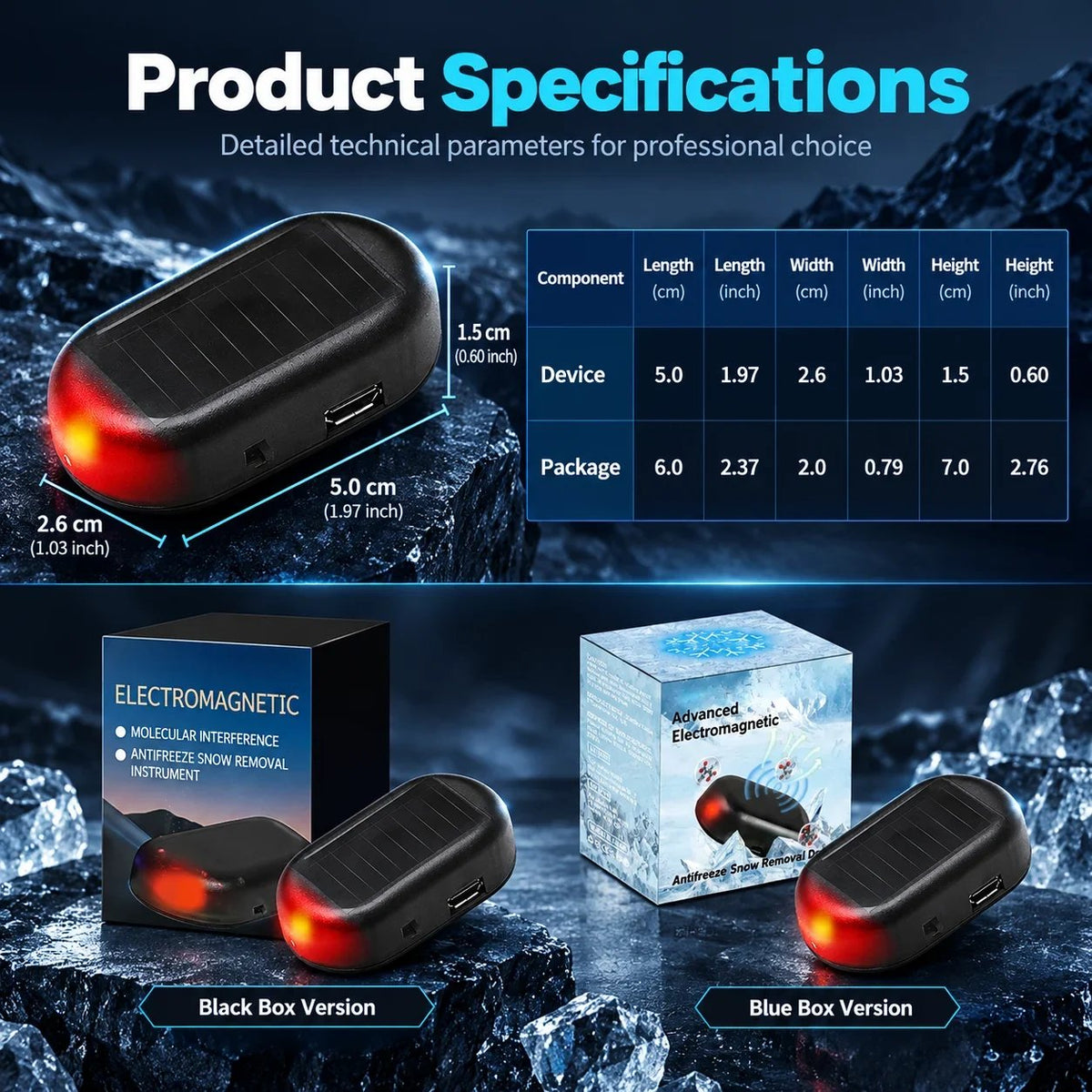 Electromagnetic Snow Removal & Anti-Freeze Device for Vehicles — TopSpire® Molecular Interference Technology