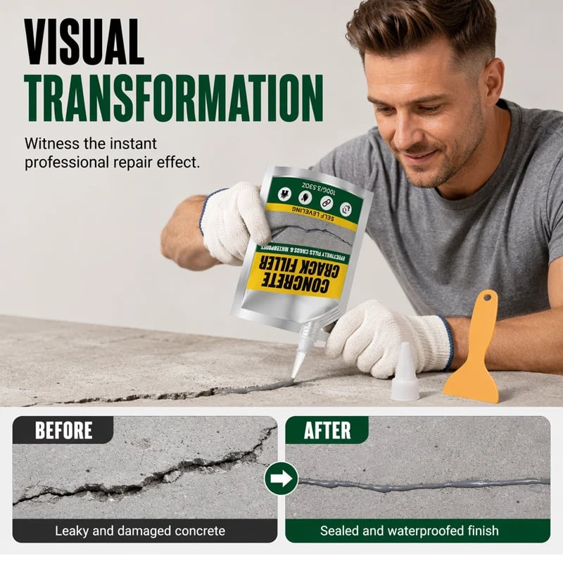 ⏳Time-Limited Special⏰ Waterproof Concrete Crack Filler for Indoor & Outdoor Use