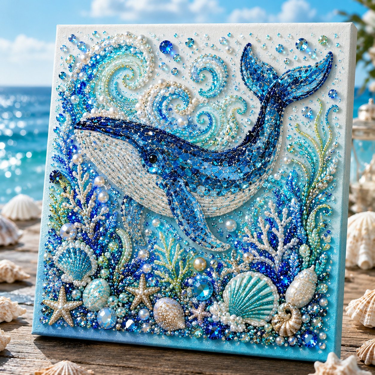 🔥 50% OFF - 🌊✨ Ocean Theme Pearl Art DIY Kit – Relaxing DIY Craft to Create Stunning Coastal Artwork