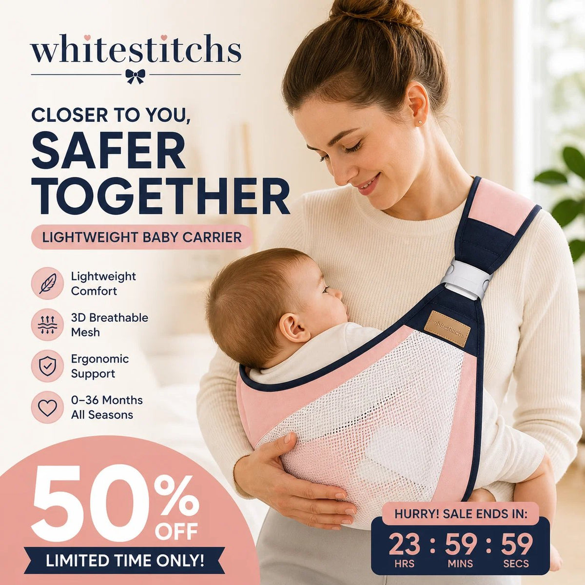 🎉 2026 Sale — Over 30,000 Sold! 👶 4-in-1 Breathable Baby Carrier✨