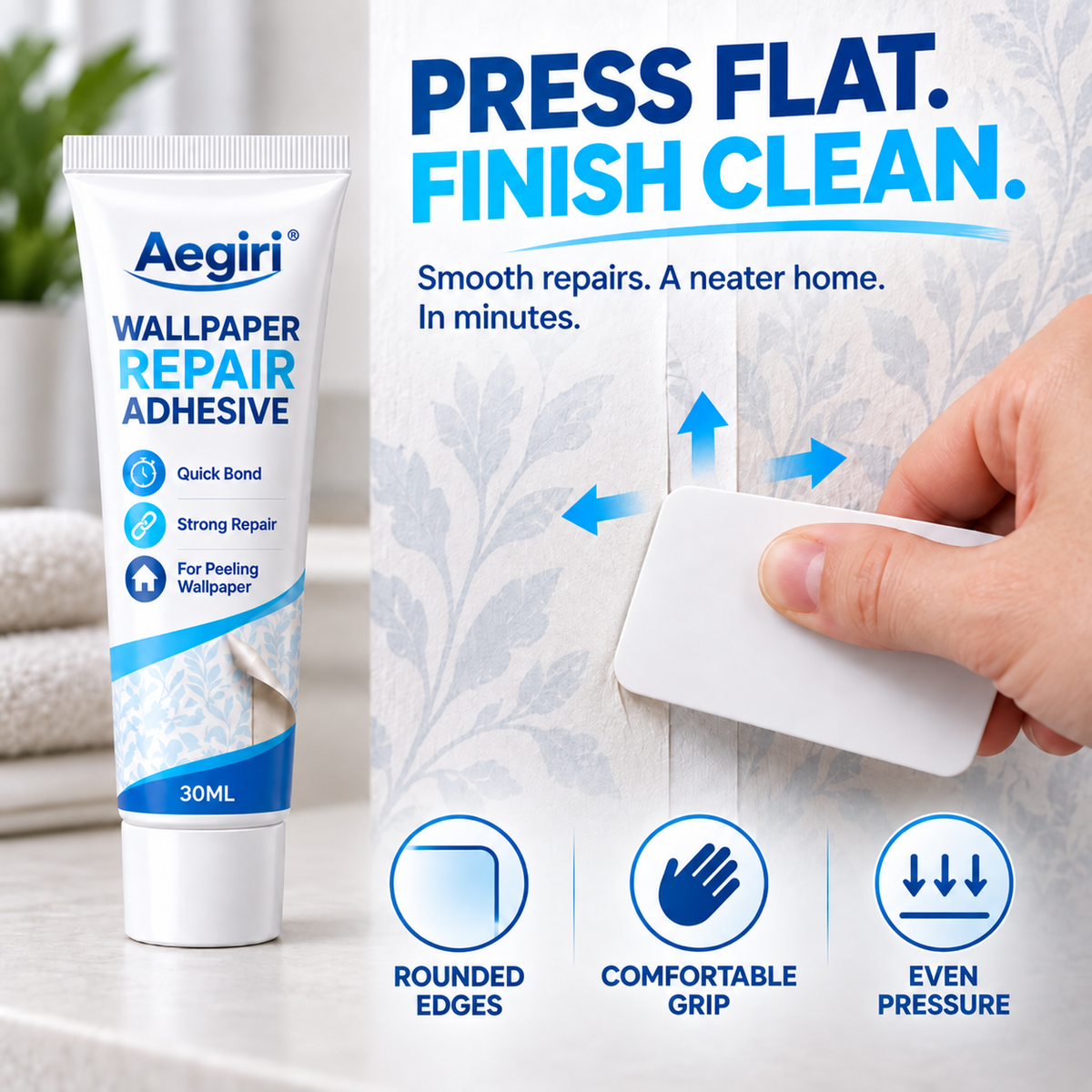 Heavy-Duty Wallpaper Repair Adhesive with Scraper