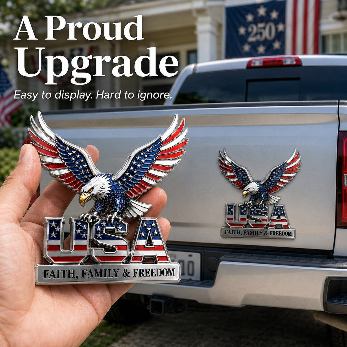 250th Anniversary 49% OFF - ★USA Faith, Family & Freedom★ Metal Emblem