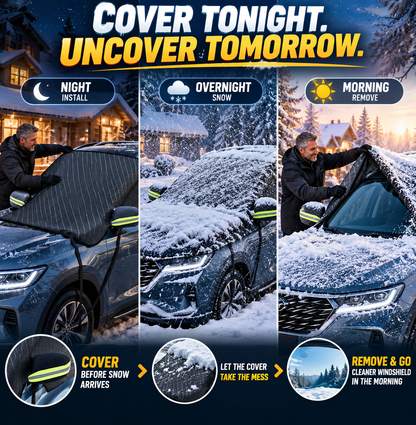 💞54K+ SOLD!🔥All-Season Windshield Snow Cover with Mirror Protection❄️