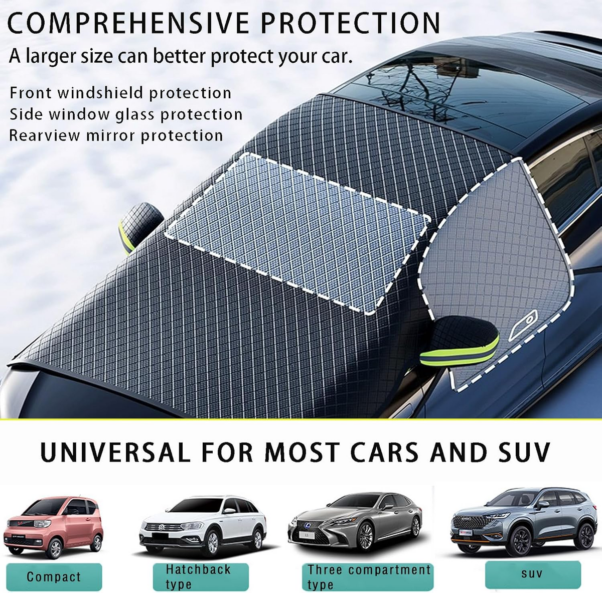💞54K+ SOLD!🔥All-Season Windshield Snow Cover with Mirror Protection❄️