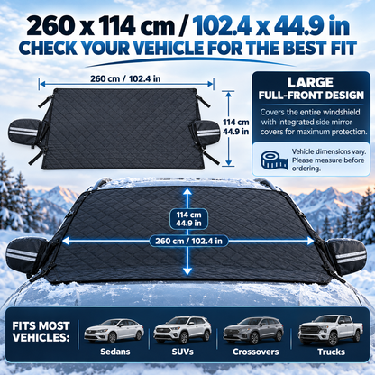 💞54K+ SOLD!🔥All-Season Windshield Snow Cover with Mirror Protection❄️