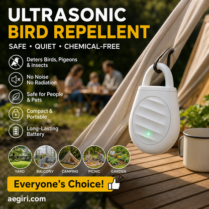 🏆  🐦🎁No more trouble from birds, beasts and locusts-Portable Ultrasonic Bird Repellent Keychain