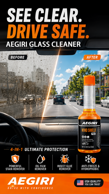 🚗5-in-1 Glass Cleaner – removes stains, oil film, insect glue, anti-freeze & hydrophobic. 💪