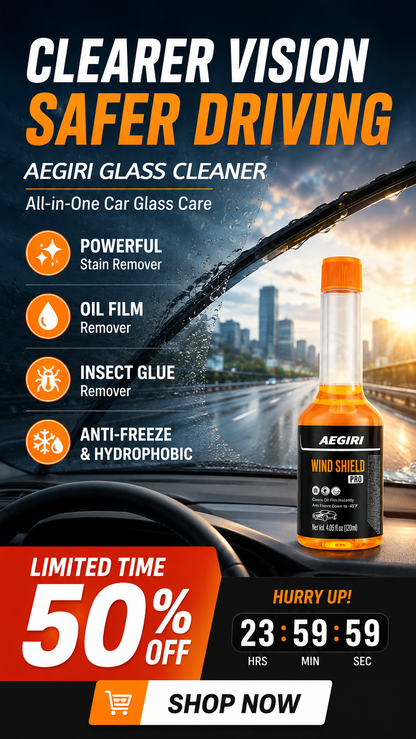 🚗5-in-1 Glass Cleaner – removes stains, oil film, insect glue, anti-freeze & hydrophobic. 💪