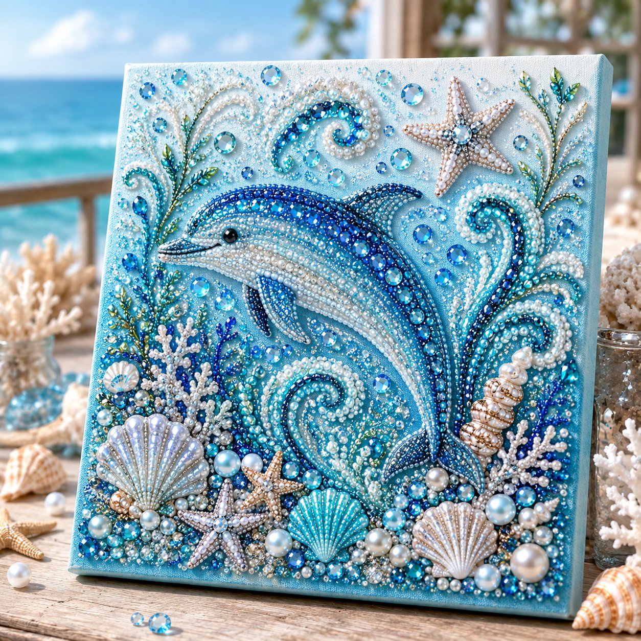 🔥 50% OFF - 🌊✨ Ocean Theme Pearl Art DIY Kit – Relaxing DIY Craft to Create Stunning Coastal Artwork