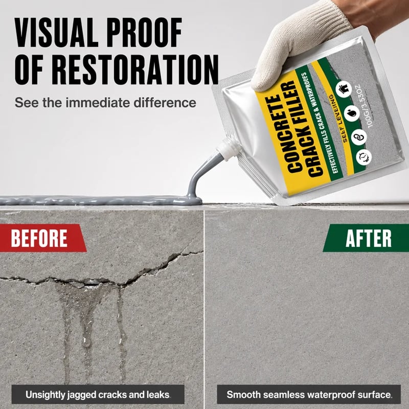 ⏳Time-Limited Special⏰ Waterproof Concrete Crack Filler for Indoor & Outdoor Use