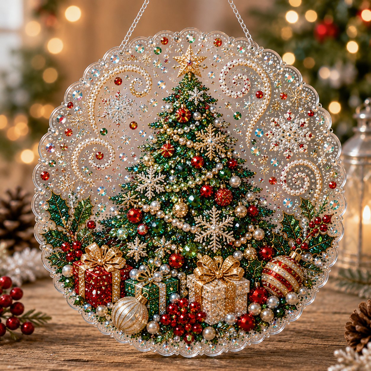 🎄 LIMITED TIME!! 49% OFF – ✨ Christmas Pearl Diamond Art Hanging Ornament Kit
