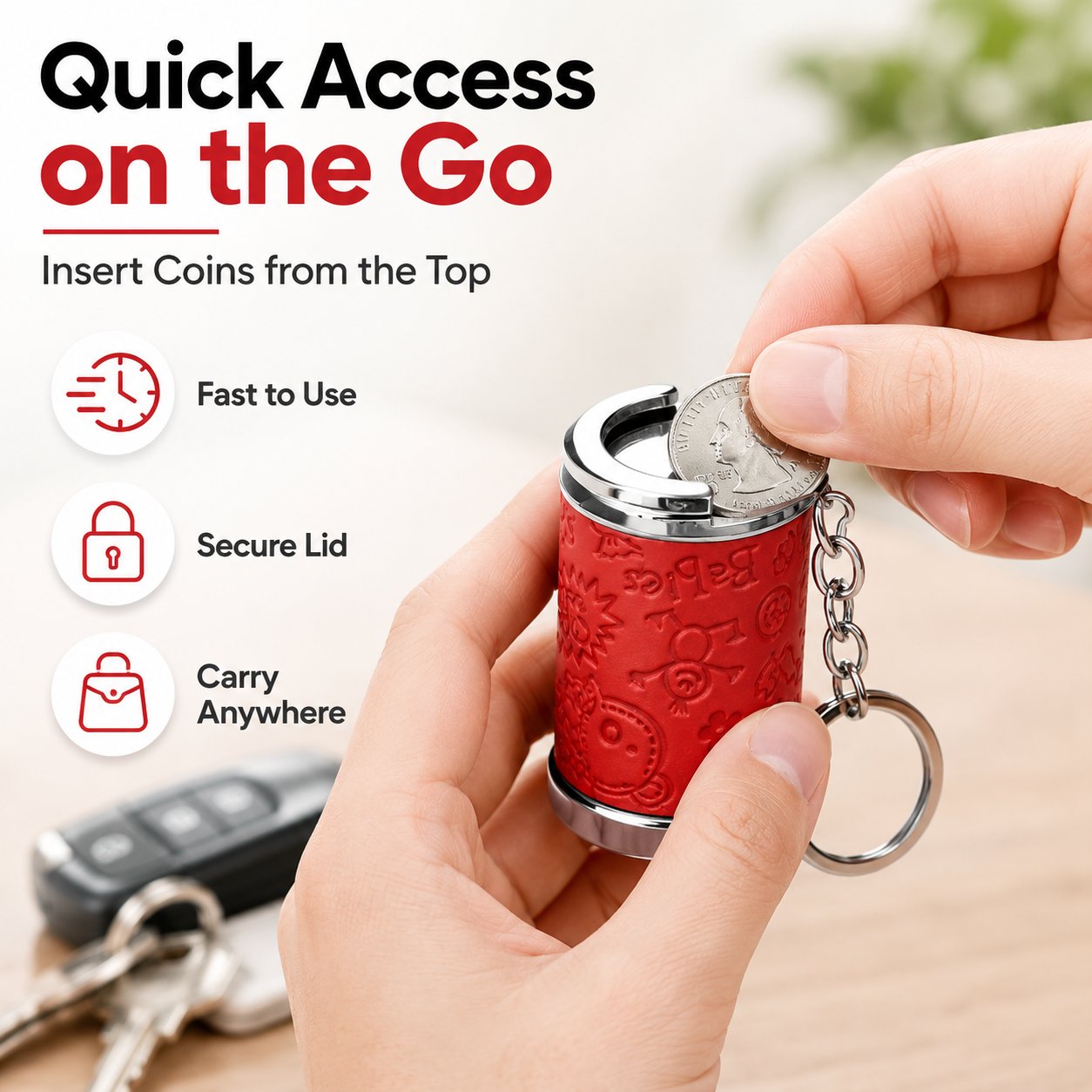 🔥Mini Coin Storage Keychain – Compact, Durable, and Practical for Everyday Carry💫