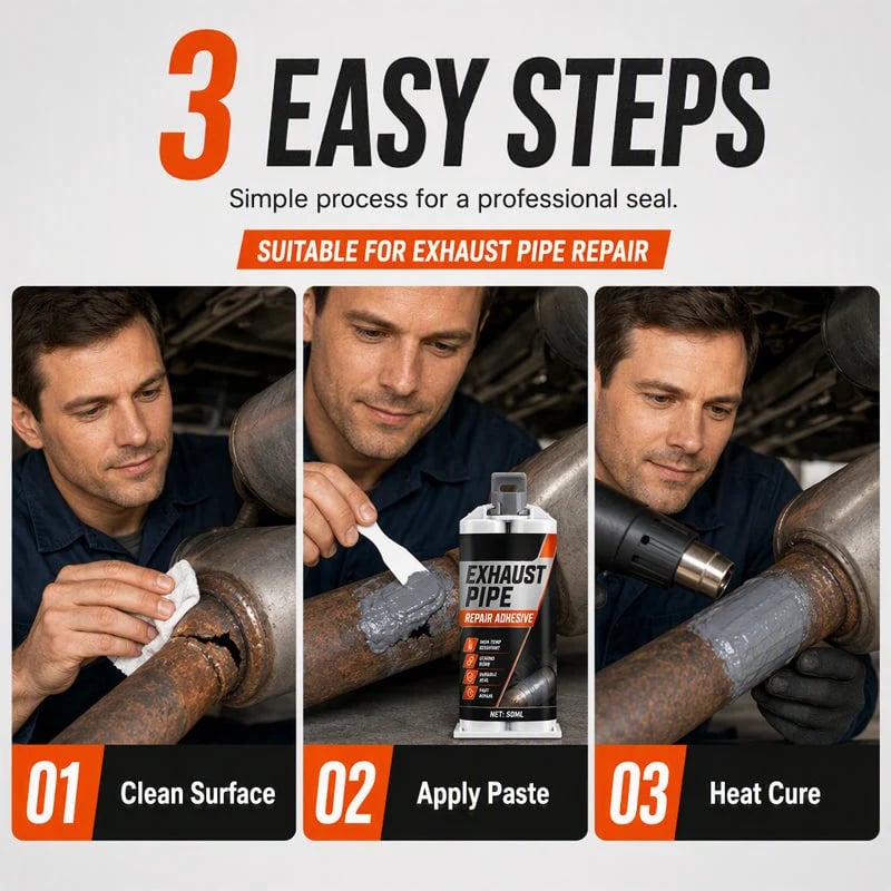 🥳2026 HOT SALE🥳💞50K+ SOLD! ⭐🔧 50% OFF! High Temp Exhaust Pipe Repair Glue