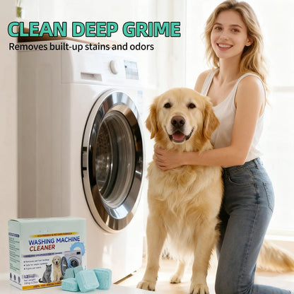 12 Count Washing Machine Cleaner Tablets - Fragrance-Free Pet Odor & Hair Remover
