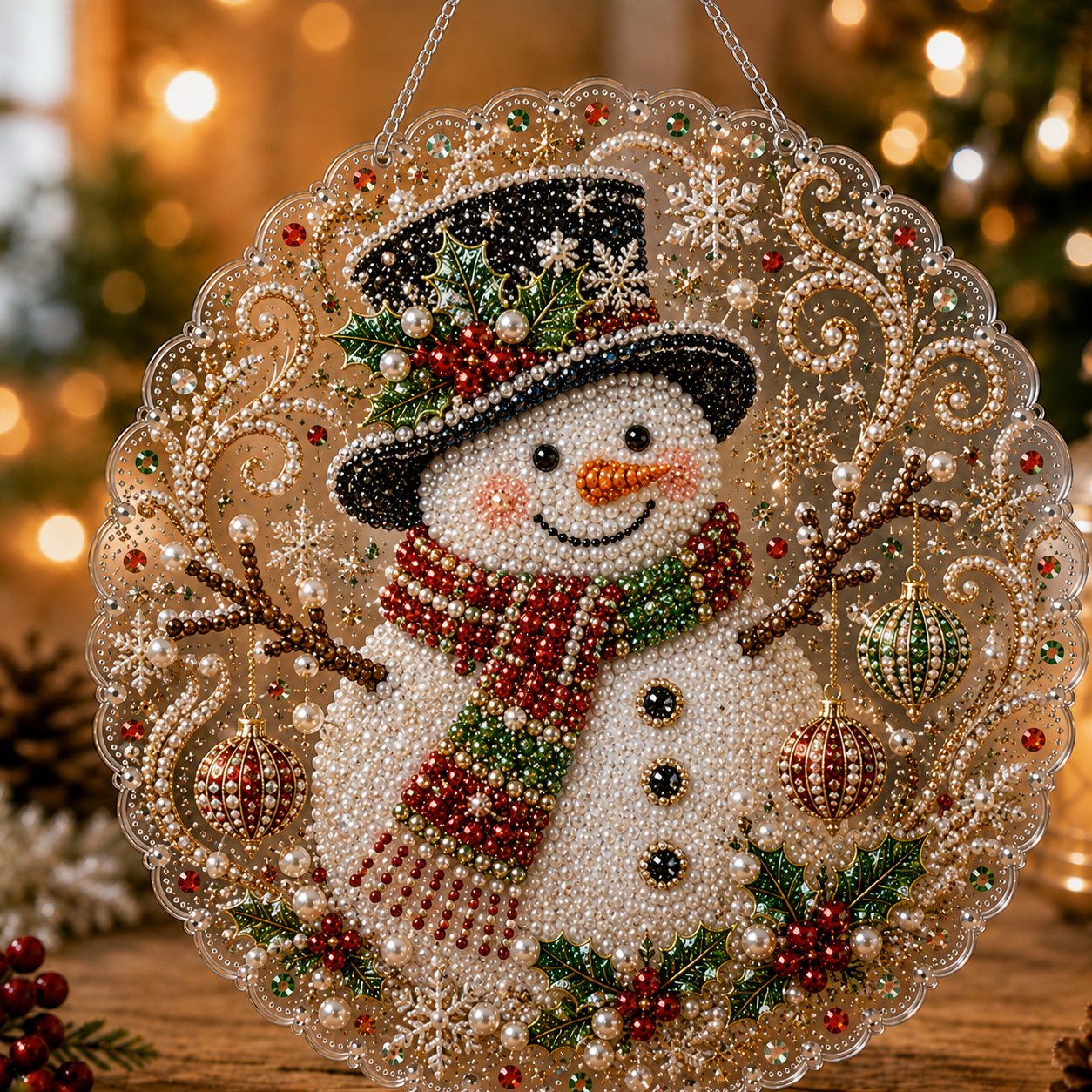 🎄 LIMITED TIME!! 49% OFF – ✨ Christmas Pearl Diamond Art Hanging Ornament Kit