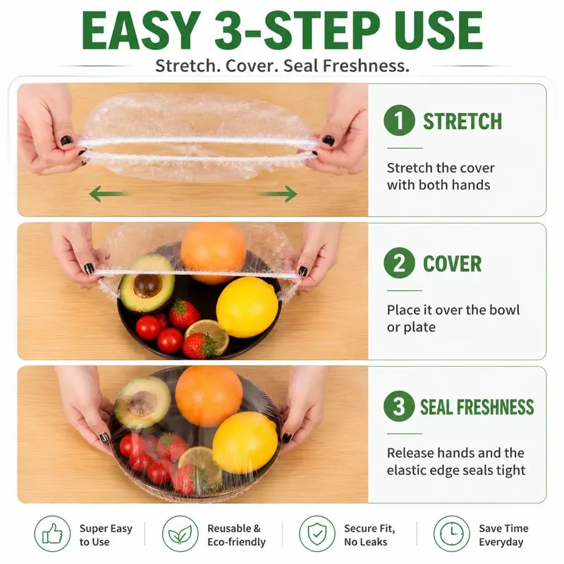 🔥 Hot Sale🔥 100PCS Disposable Stretch Food Covers for Bowls & Plates