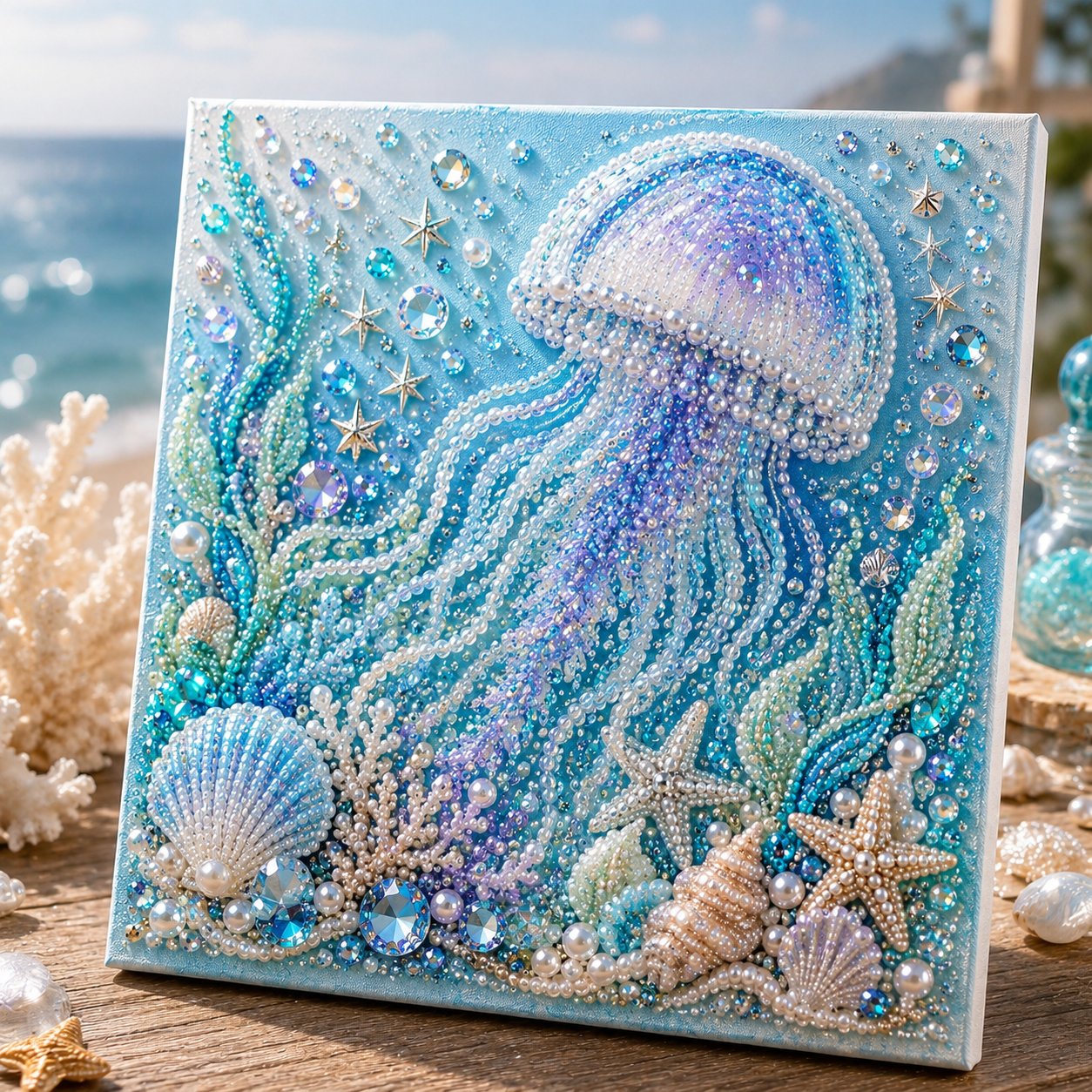 🔥 50% OFF - 🌊✨ Ocean Theme Pearl Art DIY Kit – Relaxing DIY Craft to Create Stunning Coastal Artwork