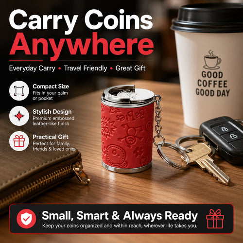 🔥Mini Coin Storage Keychain – Compact, Durable, and Practical for Everyday Carry💫