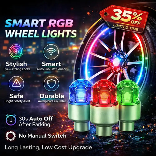 ✨ Motion-Activated LED Tire Valve Caps – TopSpire® Waterproof Auto-Glow Wheel Lights 🚗💥