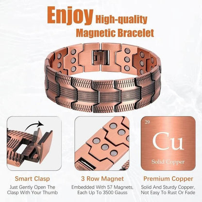 🔥🔥Copper magnetic bracelet--Relieve fatigue and promote blood circulation